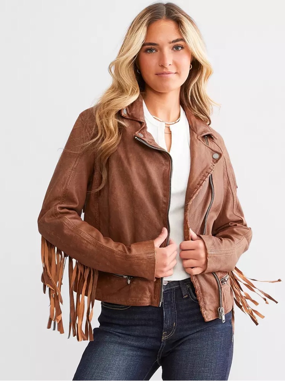 Mauritius Zoe Fringe Leather Jacket
